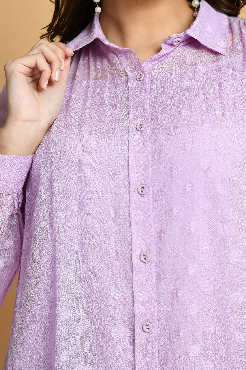 Lavender Boho Shirt Top | Women Lavender Tops online in India